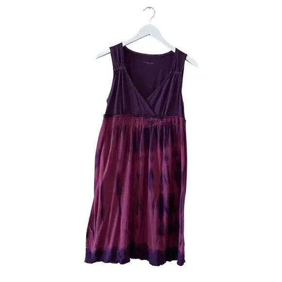 Calvin Klein Jeans V- Neck Purple Tie Dye Sleeveless Viscose Boho Dress #1005 - Picture 1 of 11
